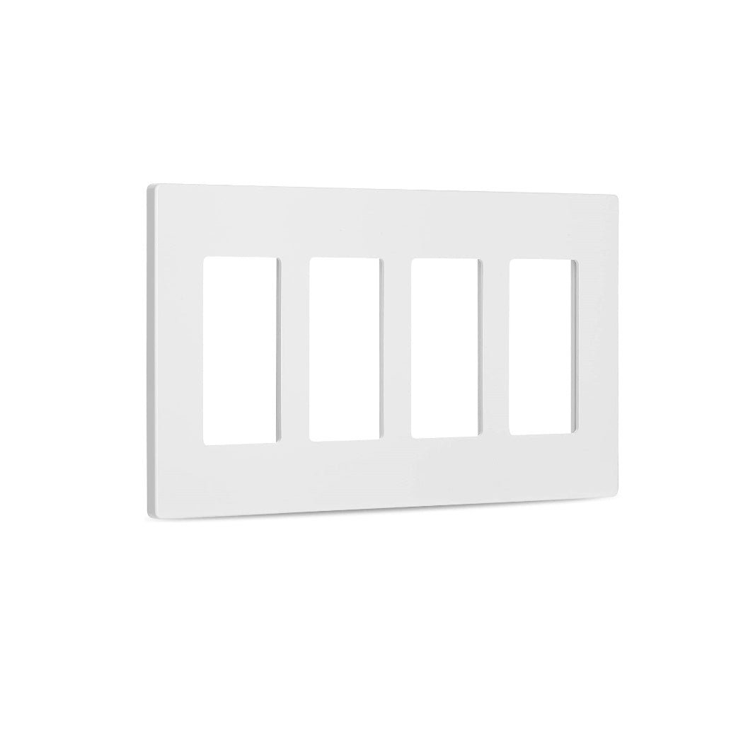 EATON Screwless Wall Plate, 4 Gang, White - Light52