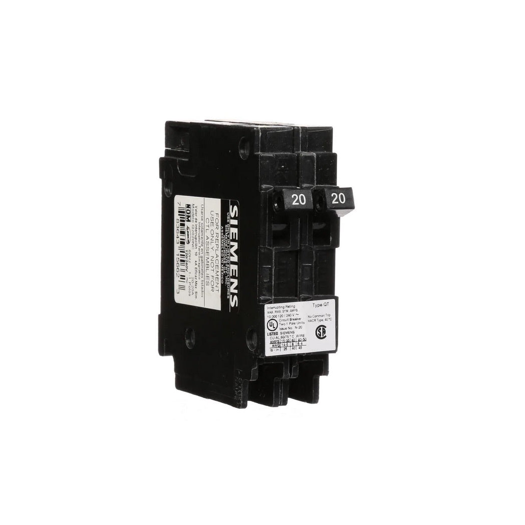 Q2020NC Siemens 1Pole Tandem 20AMP - Light52 - LED Lighting Electrical Suppliers