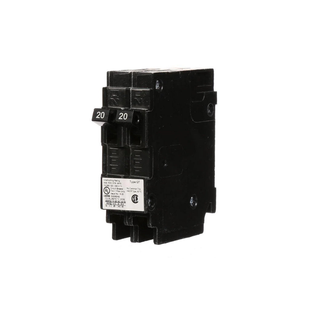 Q2020NC Siemens 1Pole Tandem 20AMP - Light52 - LED Lighting Electrical Suppliers