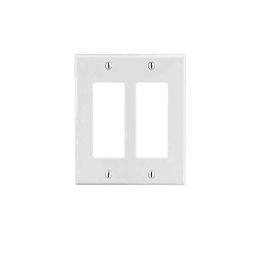 Hubbel 2-Gang Decora White Wall plate Light52.com  "wall plate" "types of wall plates" "combination wall plates" "combination wall plates lowes" "blank wall plate" "extra large jumbo outlet cover plates" "switch plates" "deep switch plate cover"