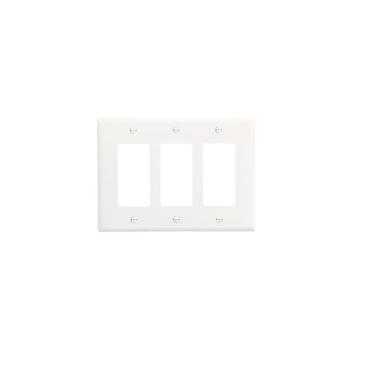3 Gang Wall Plates, White Eaton Light52.com "3 gang wall plate home depot" "4 gang wall plate" "single gang cover plate" "2 gang wall plate home depot" "decora 2 gang wall plate" "decora cover plates" "cable plate cover"