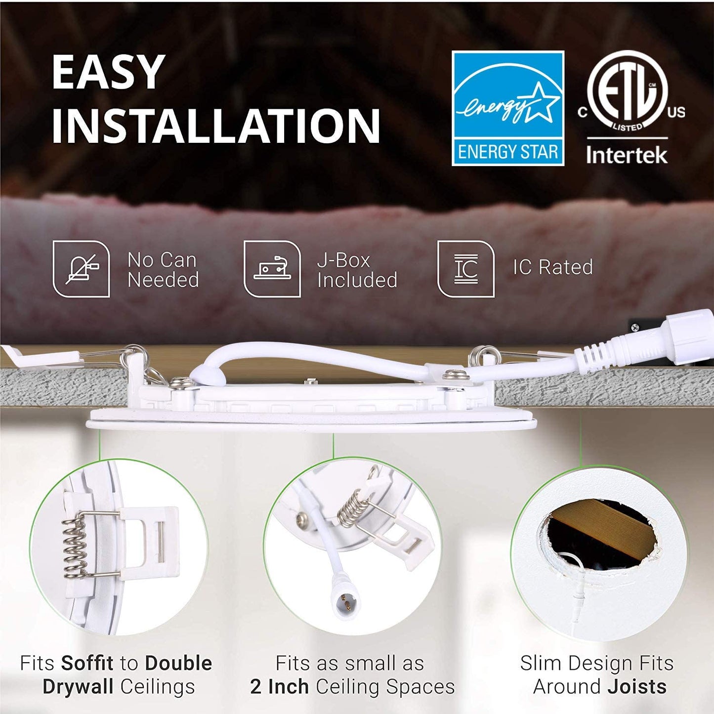 4 Inch Recessed Lighting 750LM 9W 3 Color CCT - Light52.com pot lights led 4 Inch recessed led light light fixtures ceiling ceiling light fixtures recessed lights 4 inch nanoleaf lines spot lights indoor