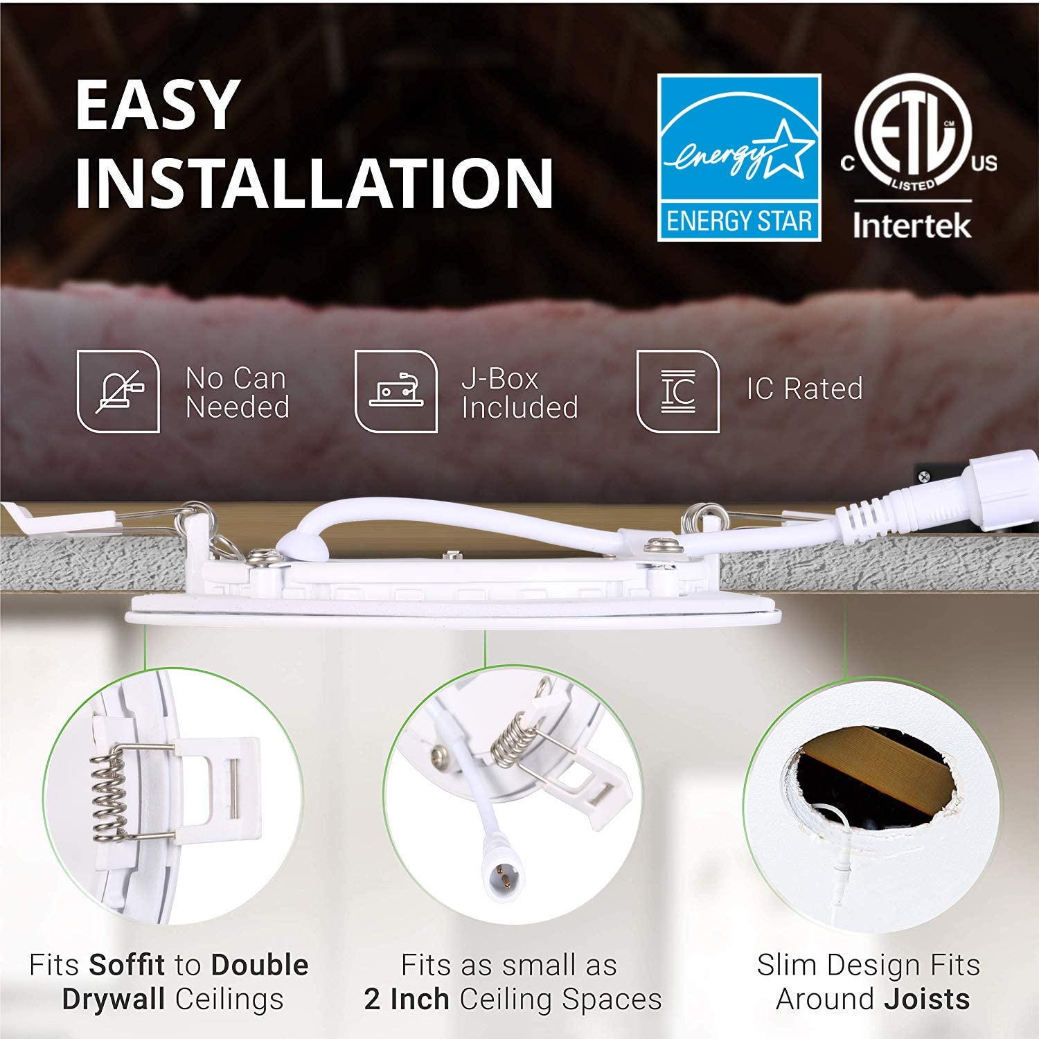 4 Inch Recessed Lighting 750LM 9W 3 Color CCT - Light52.com pot lights led 4 Inch recessed led light light fixtures ceiling ceiling light fixtures recessed lights 4 inch nanoleaf lines spot lights indoor