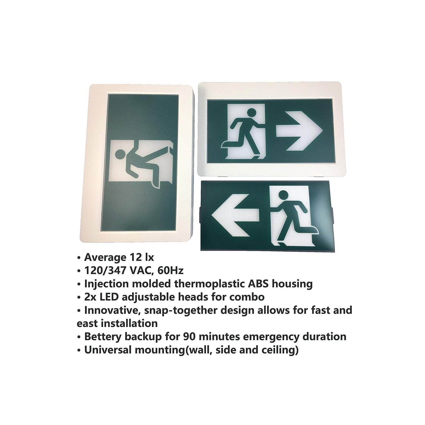 Emergency Light Exit Sign Combo Each - Light52.com