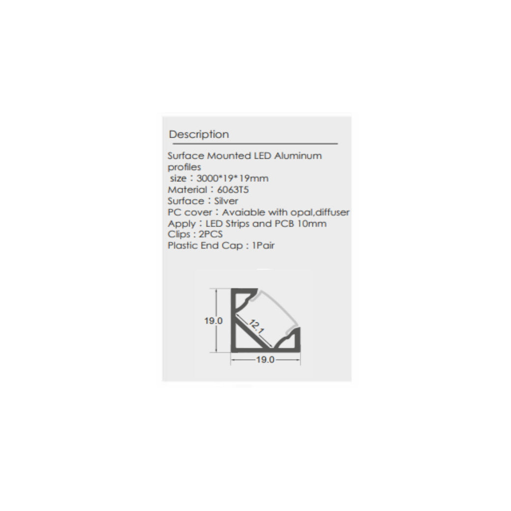 Corner Linear Channels with diffuse covers inside - Light52 - LED Lighting Electrical Suppliers