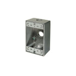 WEATHERPROOF METAL FS BOX - 3 X 1/2" HOLES - GREY - Light52 - LED Lighting Electrical Suppliers