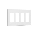 EATON Screwless Wall Plate, 4 Gang, White