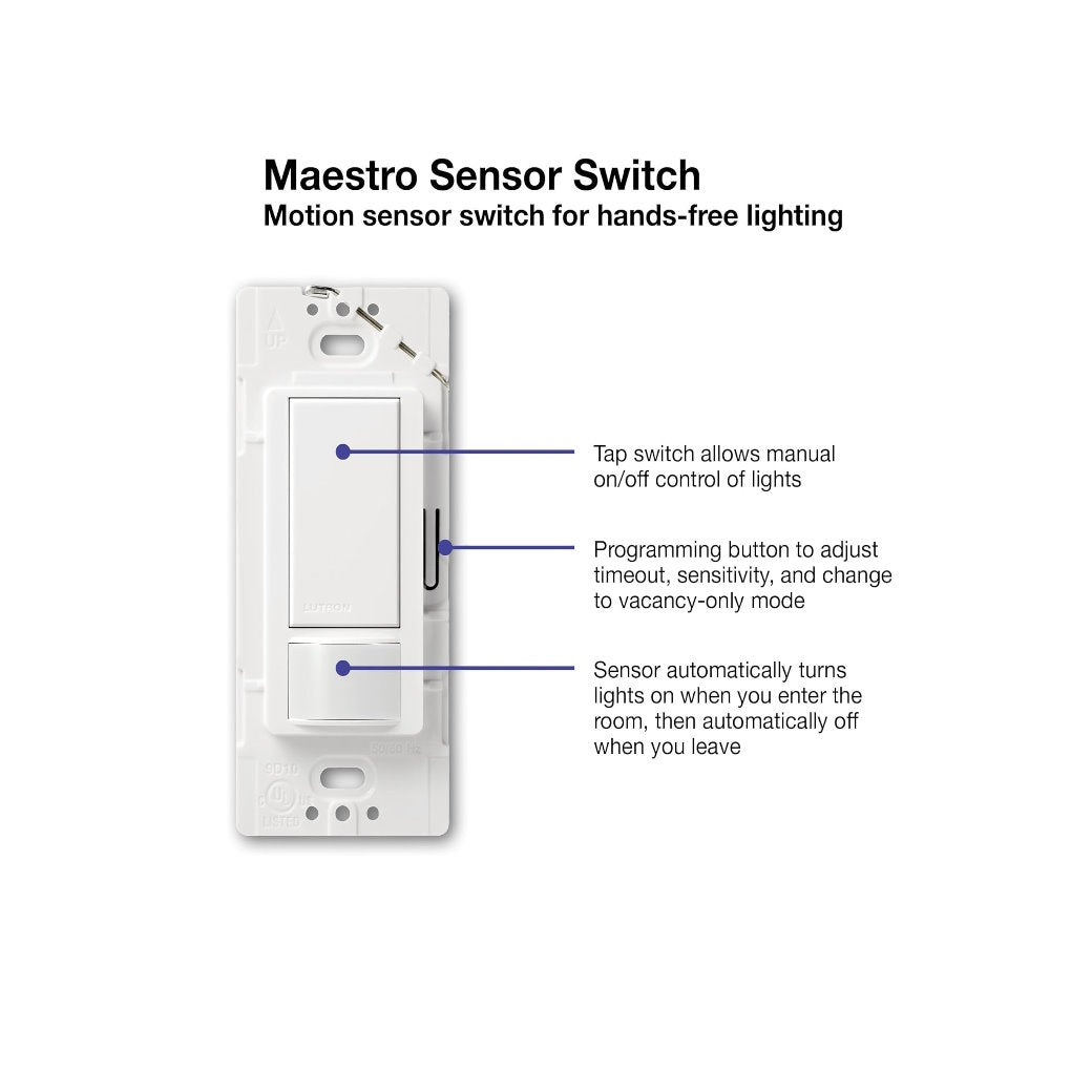 Lutron Maestro Motion Sensor Switch - Light52 - LED Lighting Electrical Suppliers