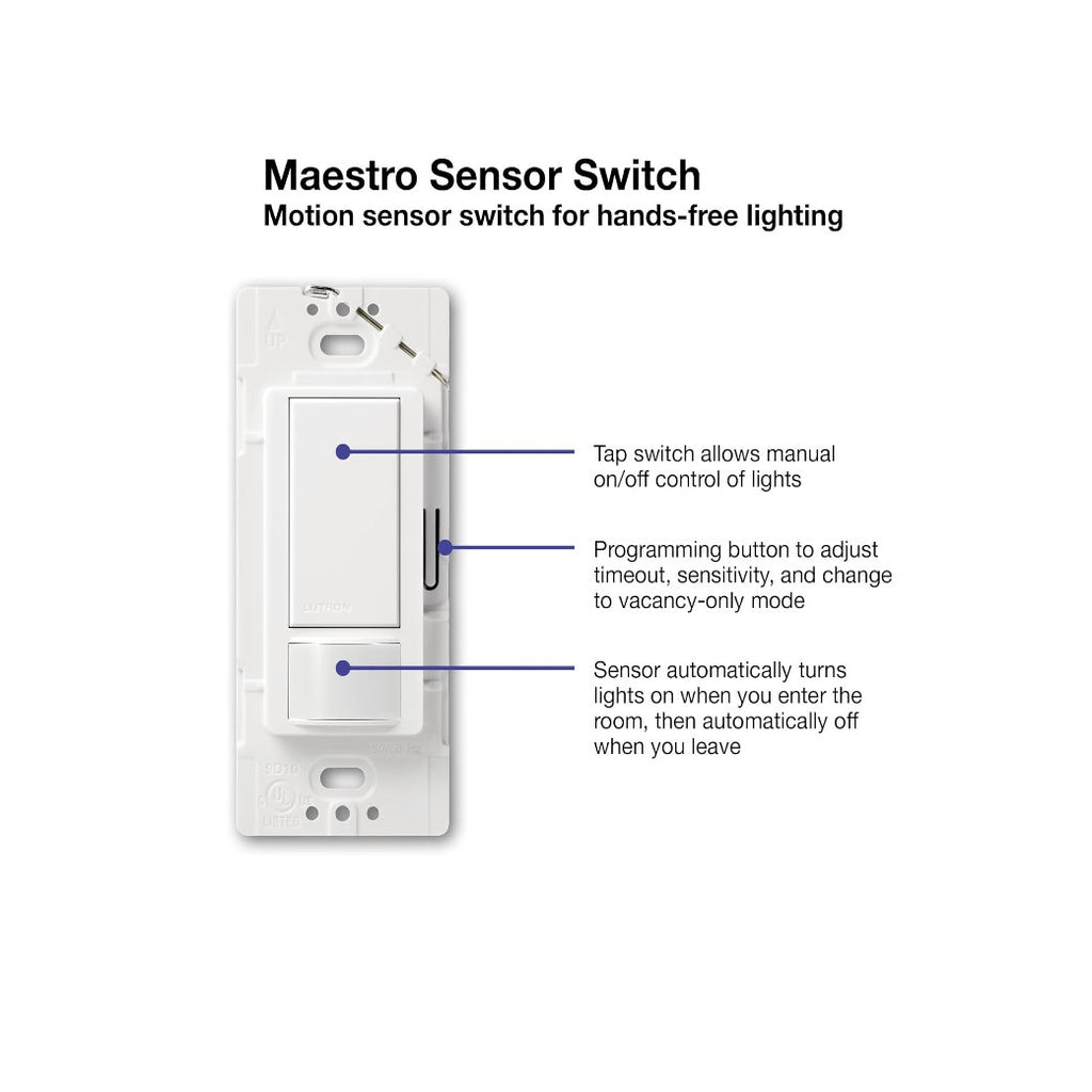 Lutron Maestro Motion Sensor Switch - Light52 - LED Lighting Electrical ...