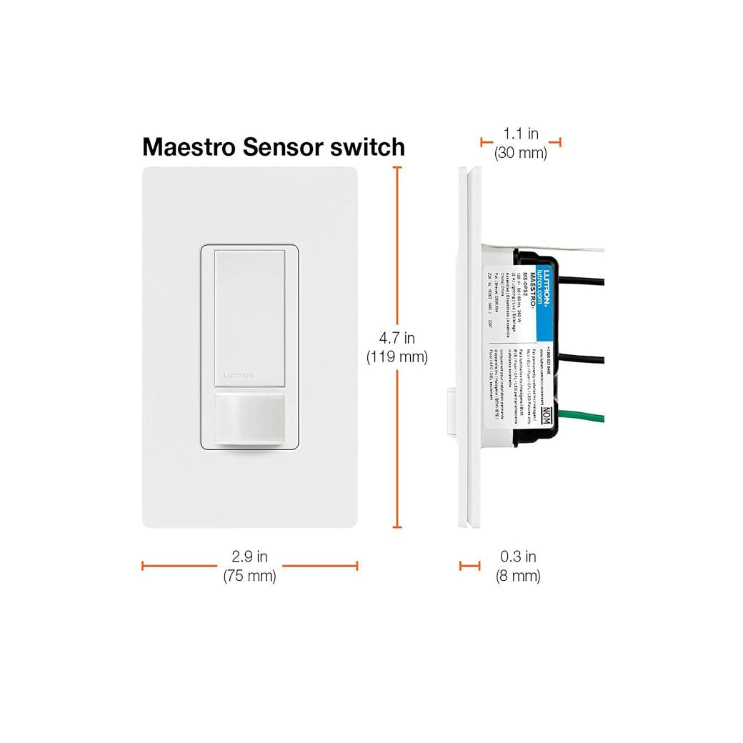 Lutron Maestro Motion Sensor Switch - Light52 - LED Lighting Electrical Suppliers