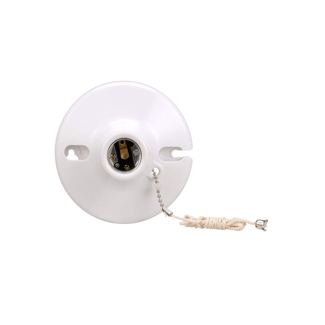 Ceiling Lampholder, pull chain - White - Light52 - LED Lighting Electrical Suppliers