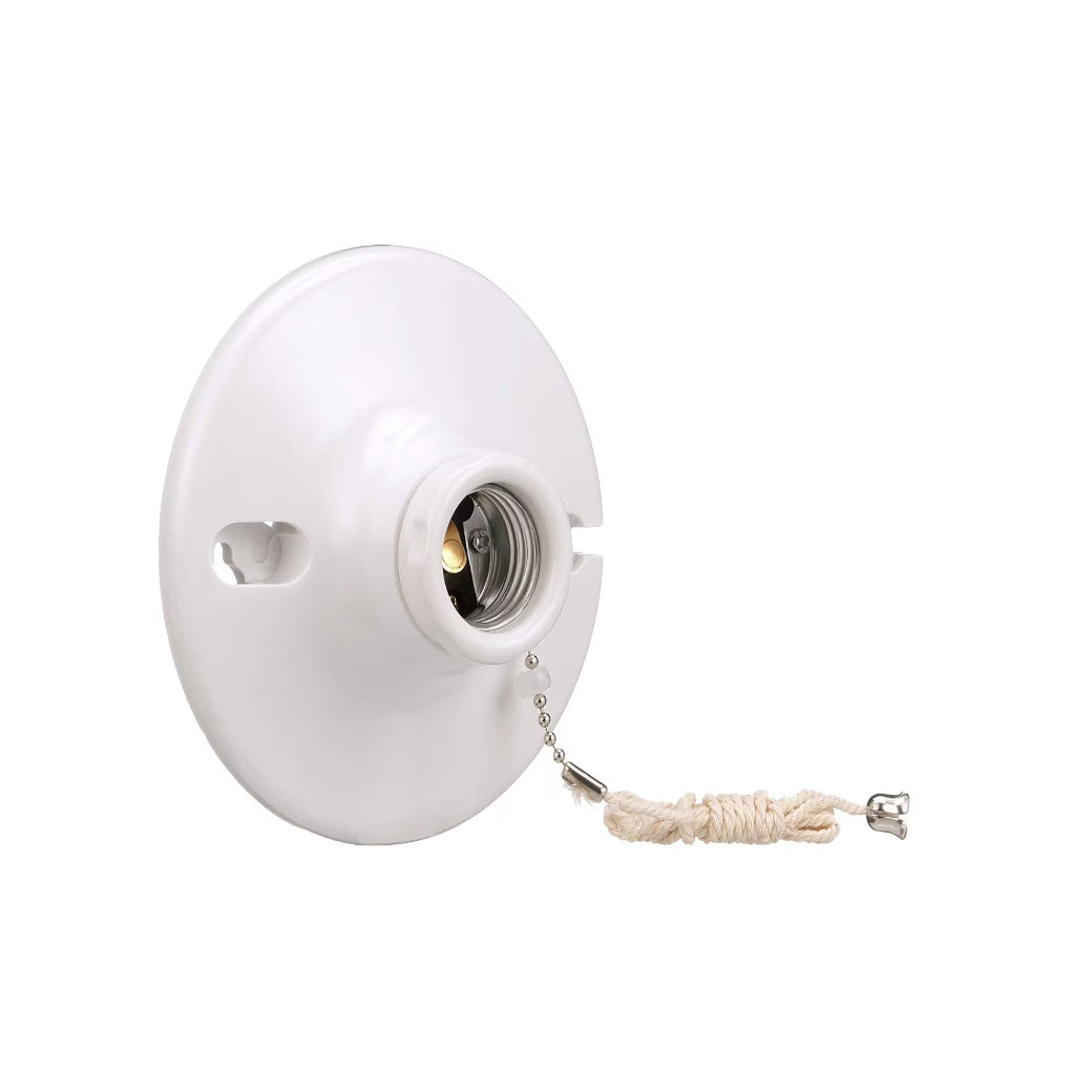 Ceiling Lampholder, pull chain - White - Light52 - LED Lighting Electrical Suppliers