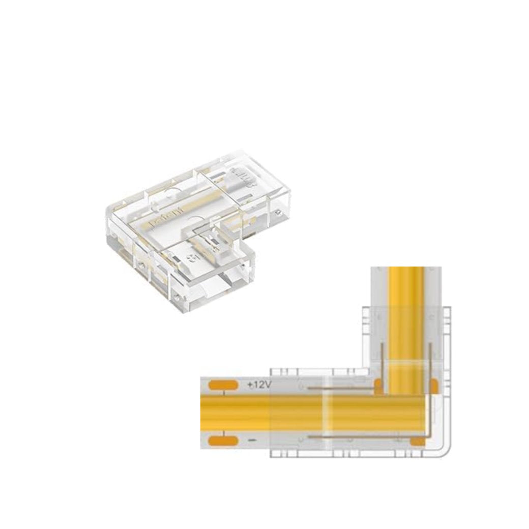 2-Pin 8mm LED Light Strip to Strip L Connectors COB - Light52