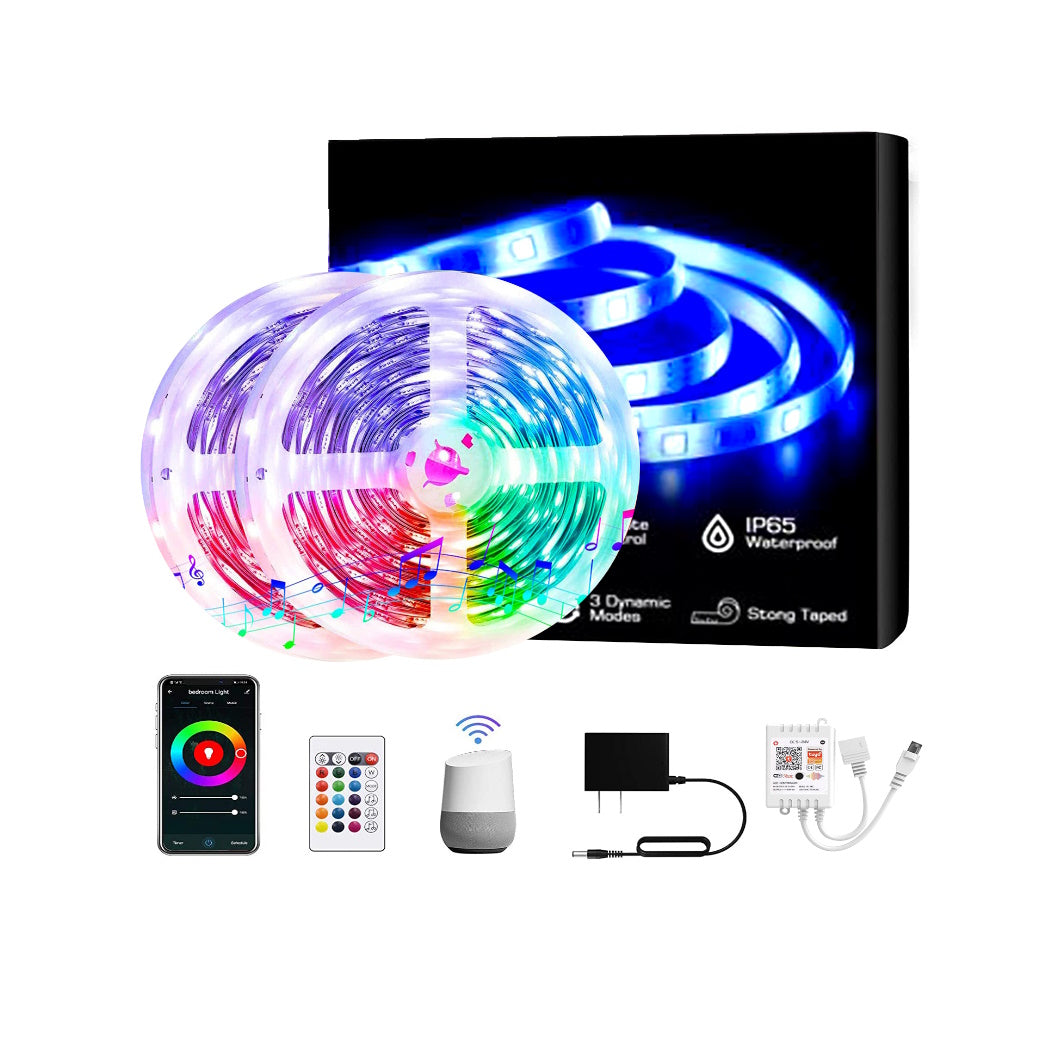 LED Strip Light Kit WiFi Waterproof 5050 SMD RGB 5M 16.4ft - Light52 - LED Lighting Electrical Suppliers