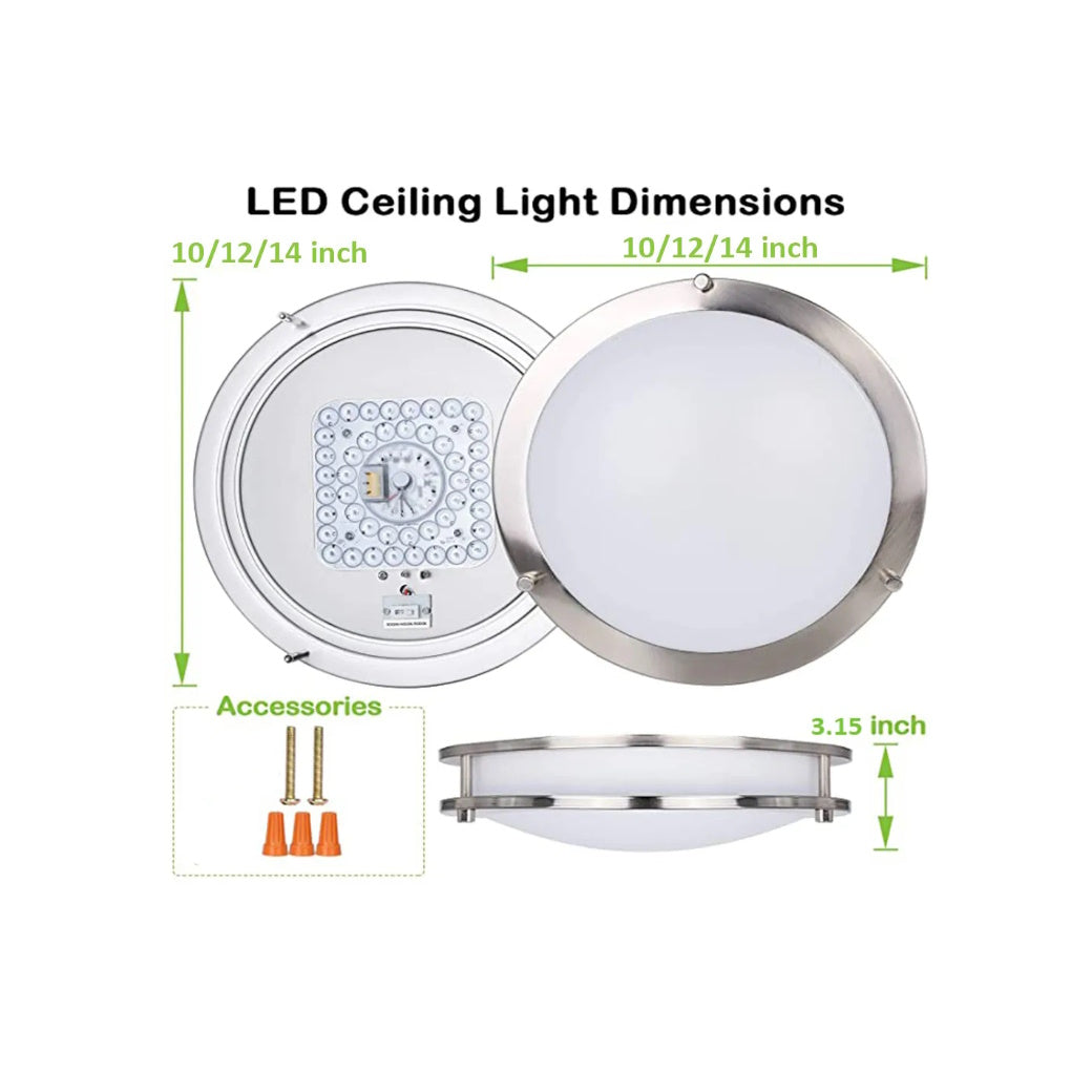 LED 14Inch Ceiling Flush Mount BN - Light52 - LED Lighting Electrical Suppliers