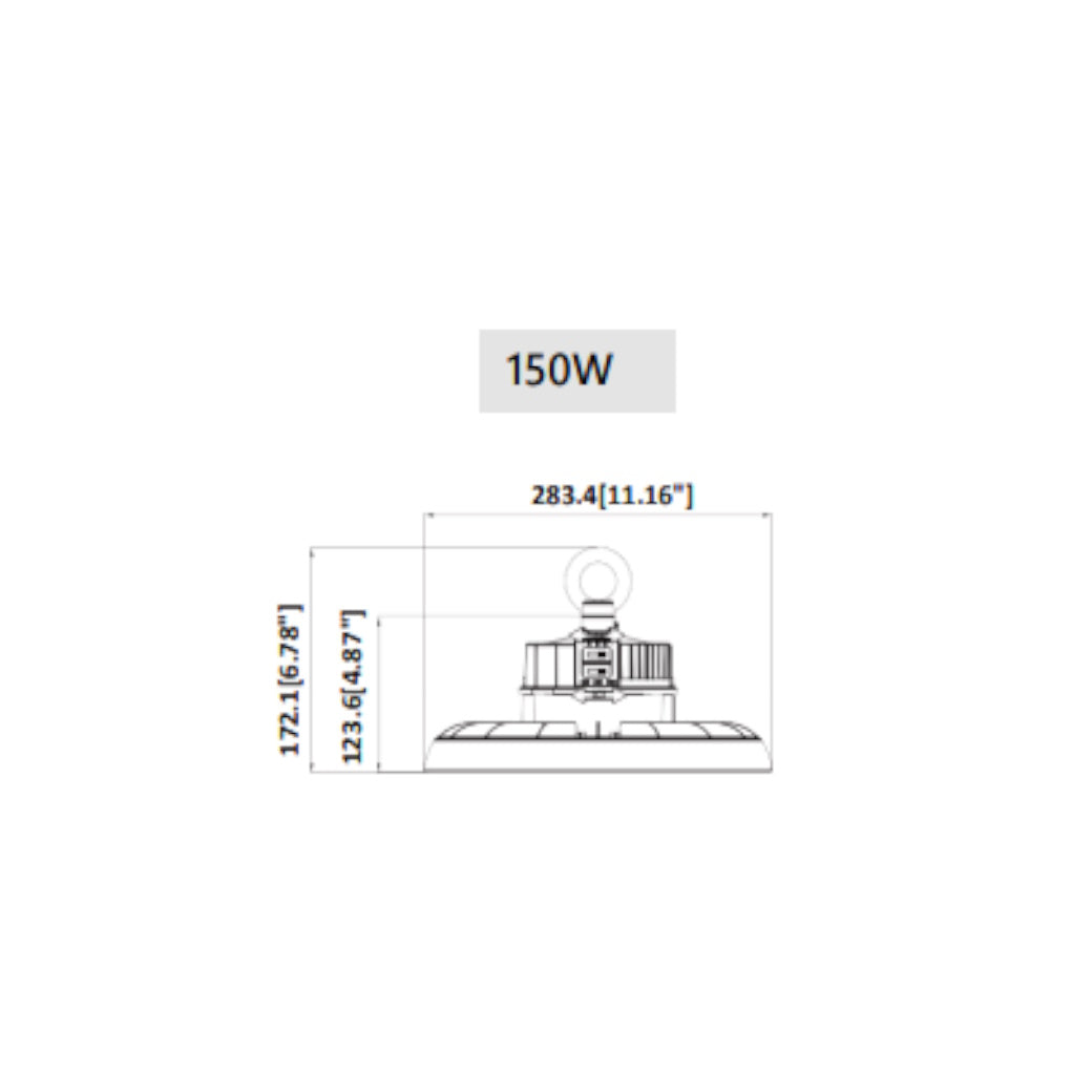 This UFO LED High Bay 150W 5K is the perfect lighting solution for high bay and low bay spaces. Its efficient LED technology produces a warm 5000K color that illuminates the space without compromising quality. This light ensures improved visibility and safety, making it perfect for a variety of commercial and industrial applications.Light52.com