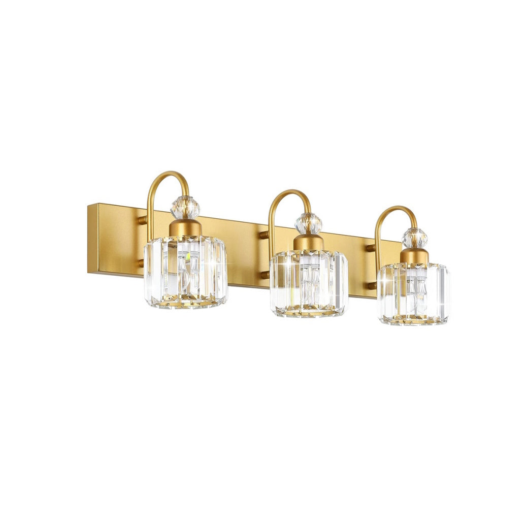 Bathroom Vanity Crystal Round Gold Bathroom vanity lights, Vanity lights Canada, Gold vanity light fixtures, Black and gold vanity lights, Vanity lighting, Gold bathroom light fixtures, Gold vanity light, Bathroom vanity light Canada, Vanity lights for bathroom, Vanity light Canada, Gold light fixtures for bathroom 3-light fixture - Light52 - LED Lighting Electrical Suppliers