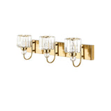 Bathroom Vanity Crystal Round Gold 3-light fixture - Light52 - LED Lighting Electrical Suppliers