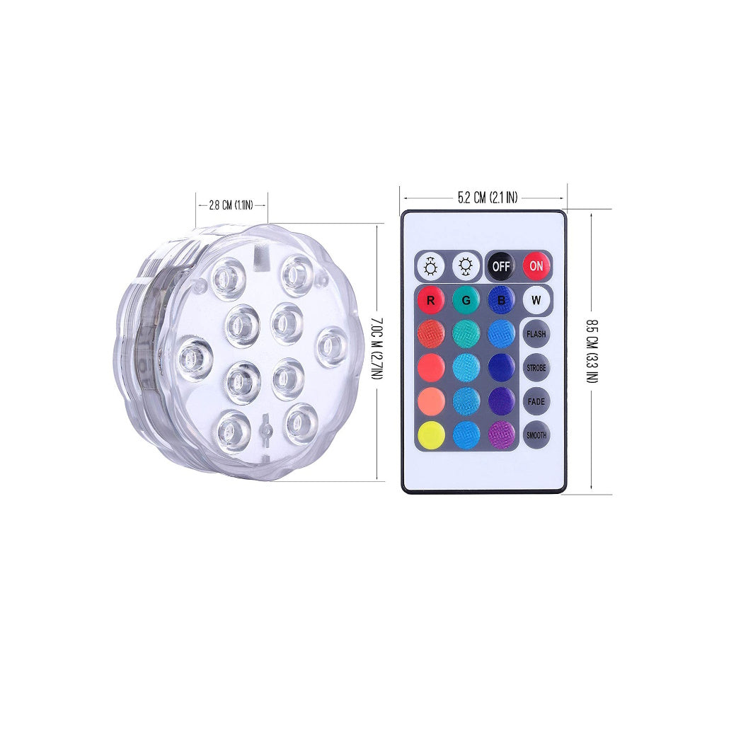 LED Submersible RGB Battery W/Remote Pool Light 2set - Light52 - LED Lighting Electrical Suppliers