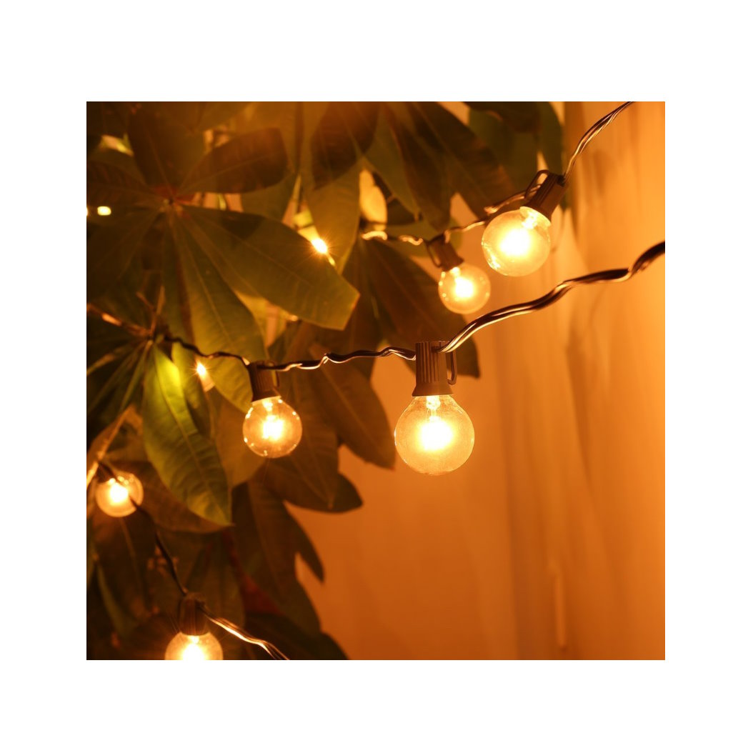 Light52 outdoor lights 25ft edison G40 Bulbs Our Light52 G40 outdoor string lights add a decorative touch to any event. Featuring 25ft of Edison-style bulbs, they brighten up your outdoor patio, garden or balcony. Choose from a range of bulb sizes, sizes and types - so you can customize your light to fit your space.