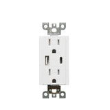 USB Charger - A+C 15A White - Light52 - LED Lighting Electrical Suppliers
