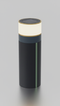 Solar-powered outdoor bollard lamp, matte black