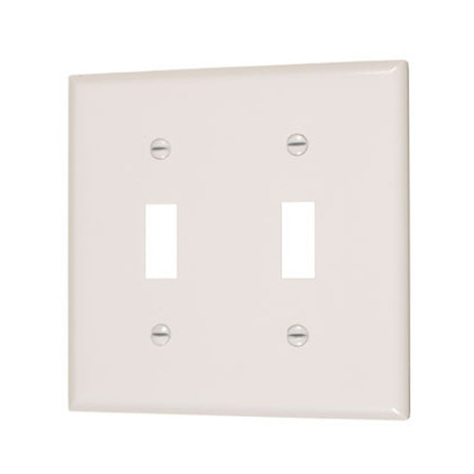 Double Toggle Switch Plate - White - Light52.com