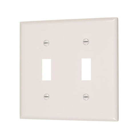 Double Toggle Switch Plate - White - Light52.com