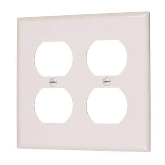 Double Duplex Outlet Plate - White - Light52.com