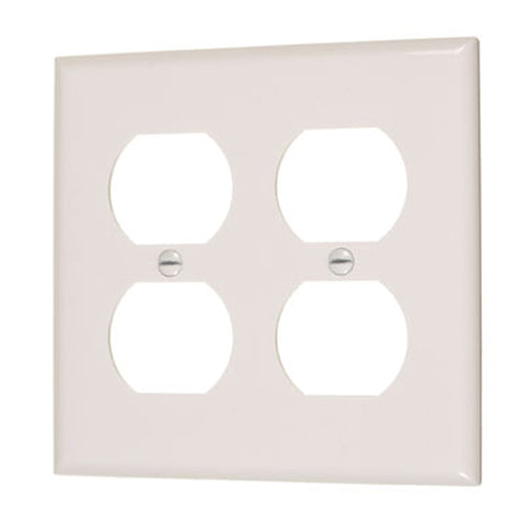 Double Duplex Outlet Plate - White - Light52.com