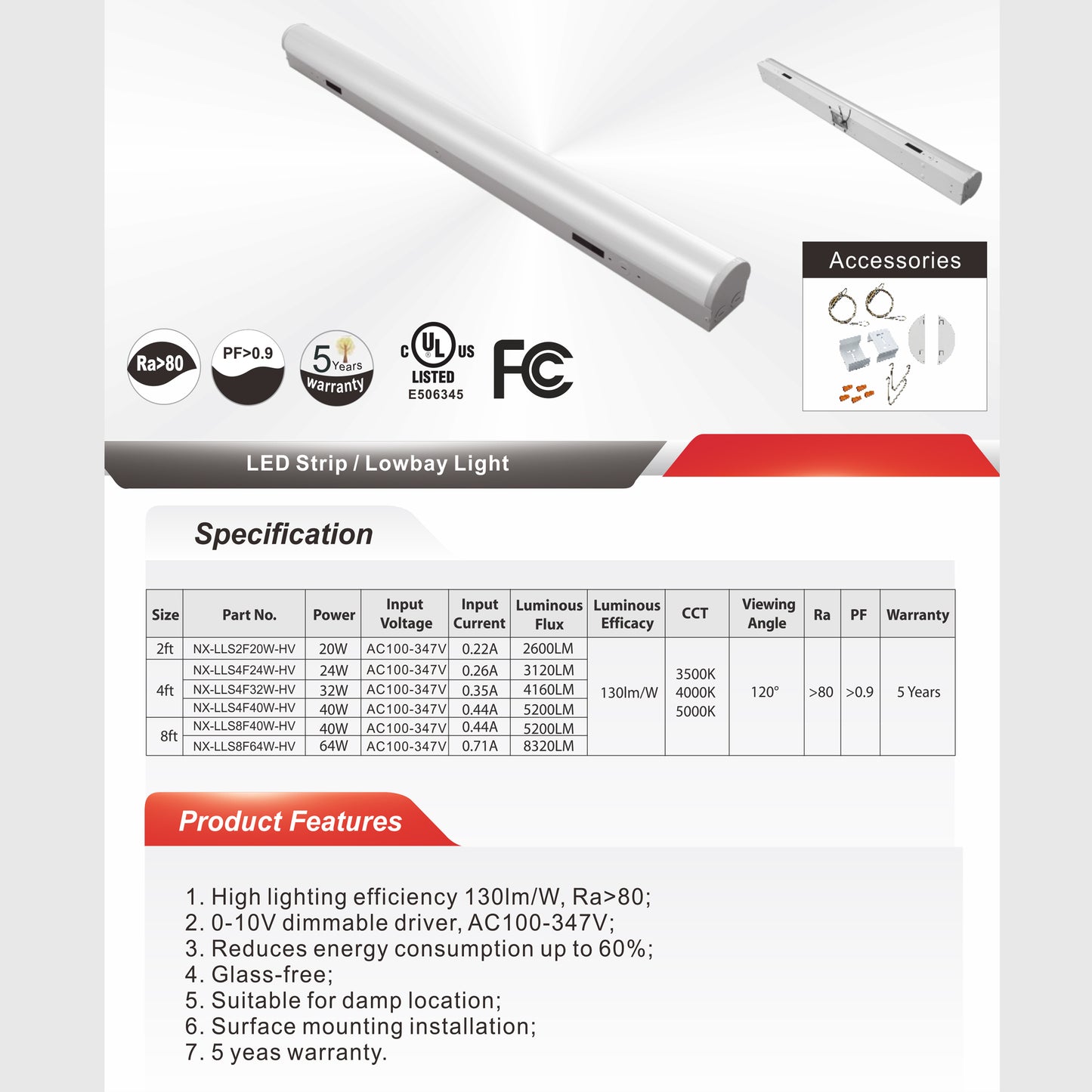 Lowbay light NX-LLS4F40W-HV - Light52.com