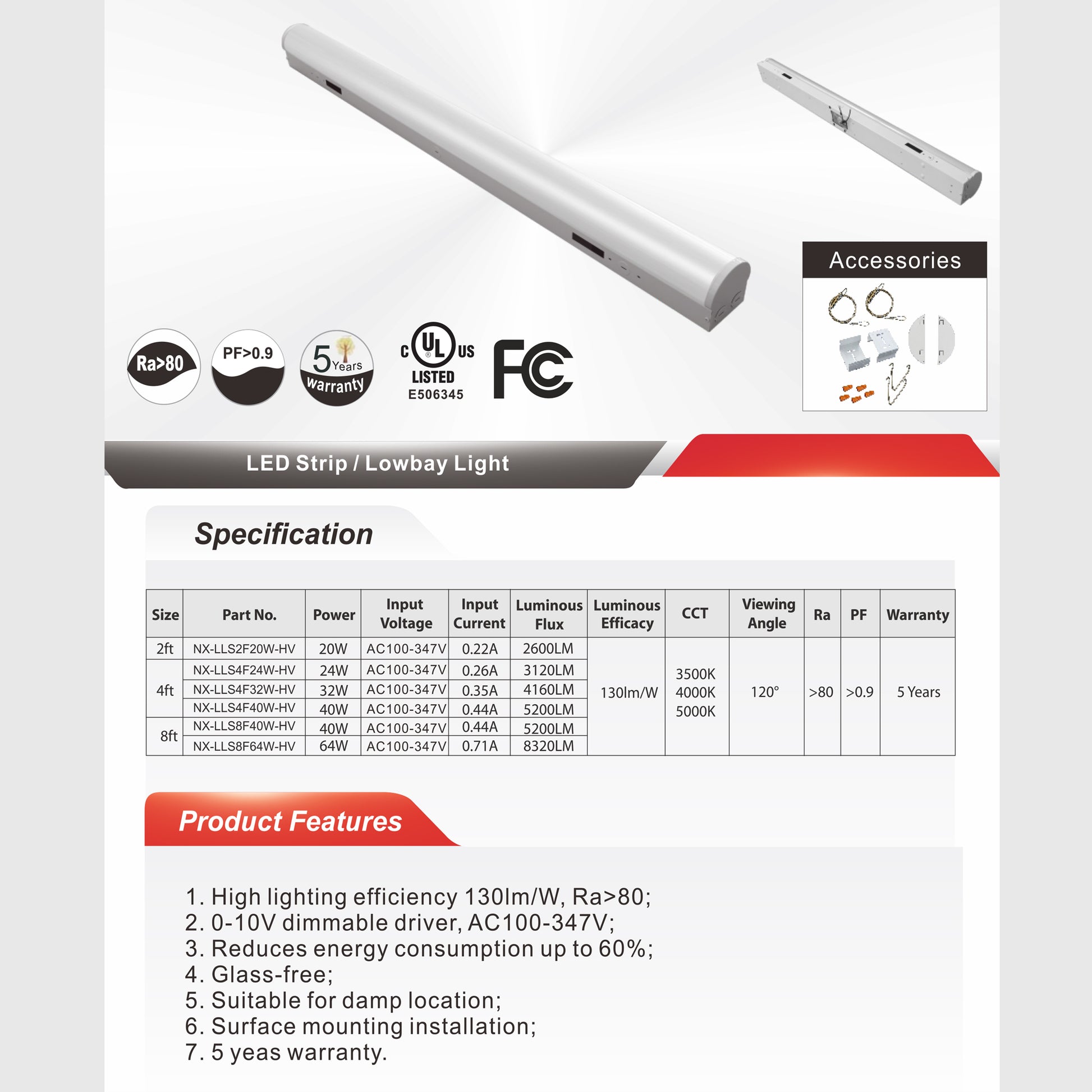 Lowbay light NX-LLS4F40W-HV - Light52.com