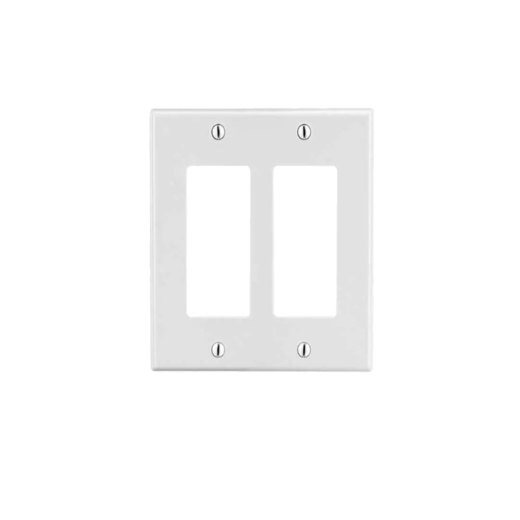 Hubbel 2-Gang Decora White Wall plate Light52.com  "wall plate" "types of wall plates" "combination wall plates" "combination wall plates lowes" "blank wall plate" "extra large jumbo outlet cover plates" "switch plates" "deep switch plate cover"