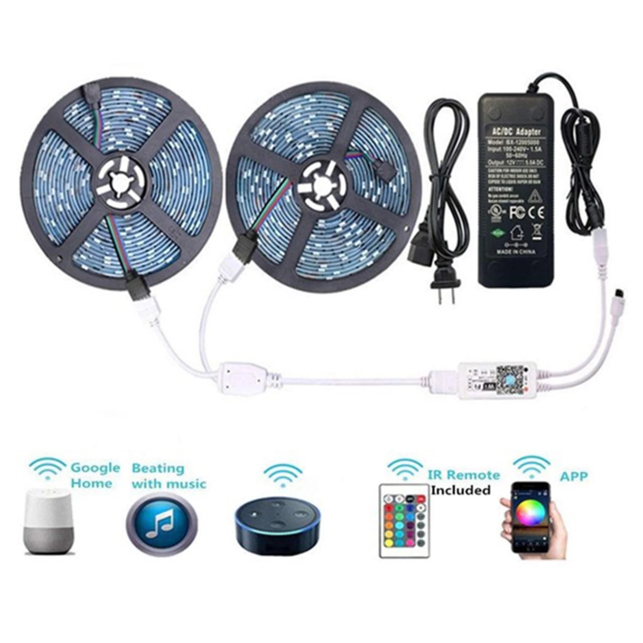 RGB Wifi IP65 150LED 32.8ft Strip Light Indoor
