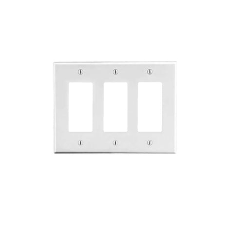 Hubbel 3-Gang Decora White Wall plate Light52.com "wall plate" "types of wall plates" "combination wall plates" "combination wall plates lowes" "blank wall plate" "extra large jumbo outlet cover plates" "switch plates" "deep switch plate cover"