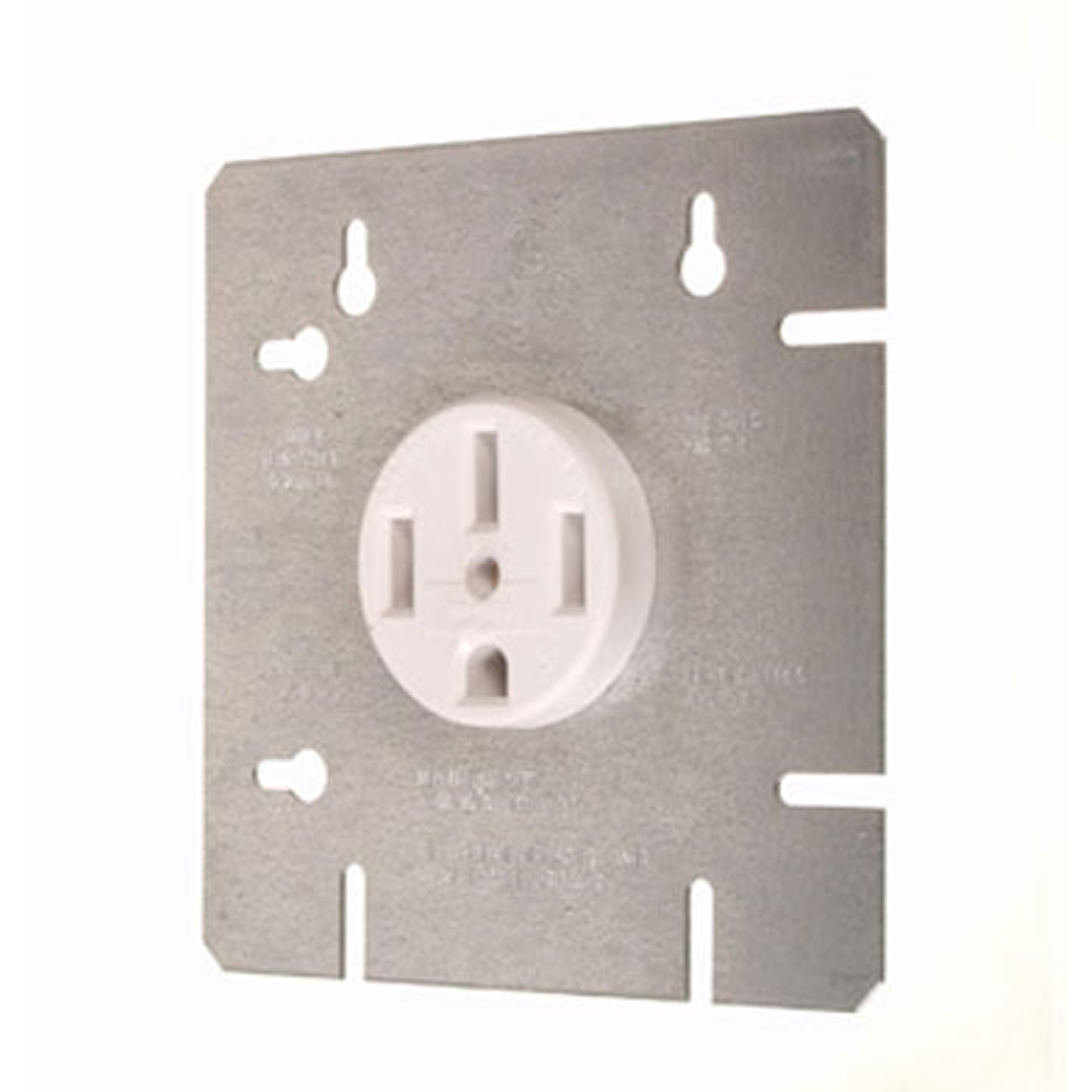 Dryer Outlet w/ 4 11/16" Cover Plate - 30A-120/240V - White - Light52.com