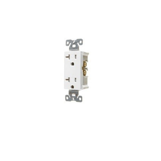 VISTA TR - 20A/125V Decorator Duplex Receptacle - White - Light52 - LED Lighting Electrical Suppliers