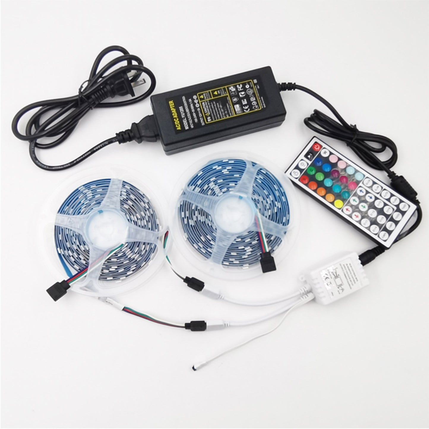 2x5Meter RGB LED Strip  W/44Key IR Remote IP20 - Light52.com"best led strip controller" "what is an rgb controller" "24 key vs 44 key" "led light strips"