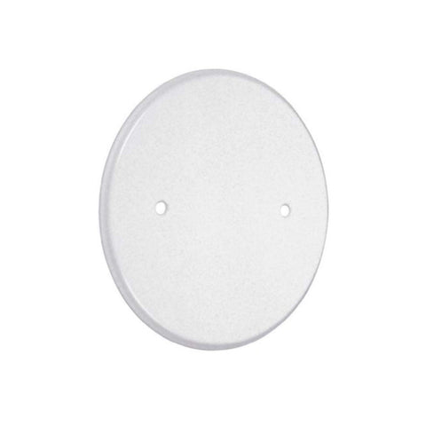 Flat Round Standard Metallic Wall Cover Plate, White