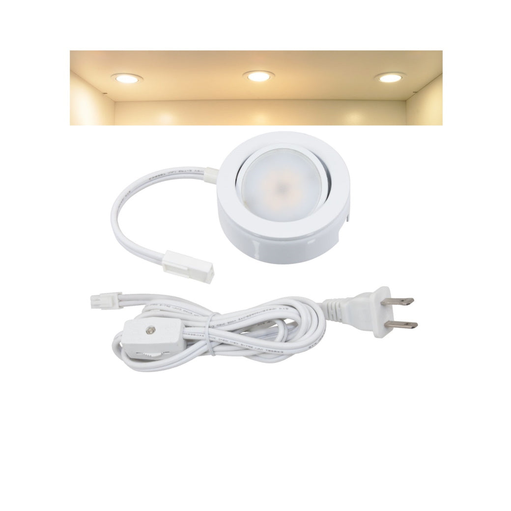 Puck Under Cabinet Light 120V 1Pack COB Light52.com "led puck lights wired" "led puck lights with remote" "led puck lights battery" "led puck lights outdoor" "recessed led puck lights" "wireless puck lights"