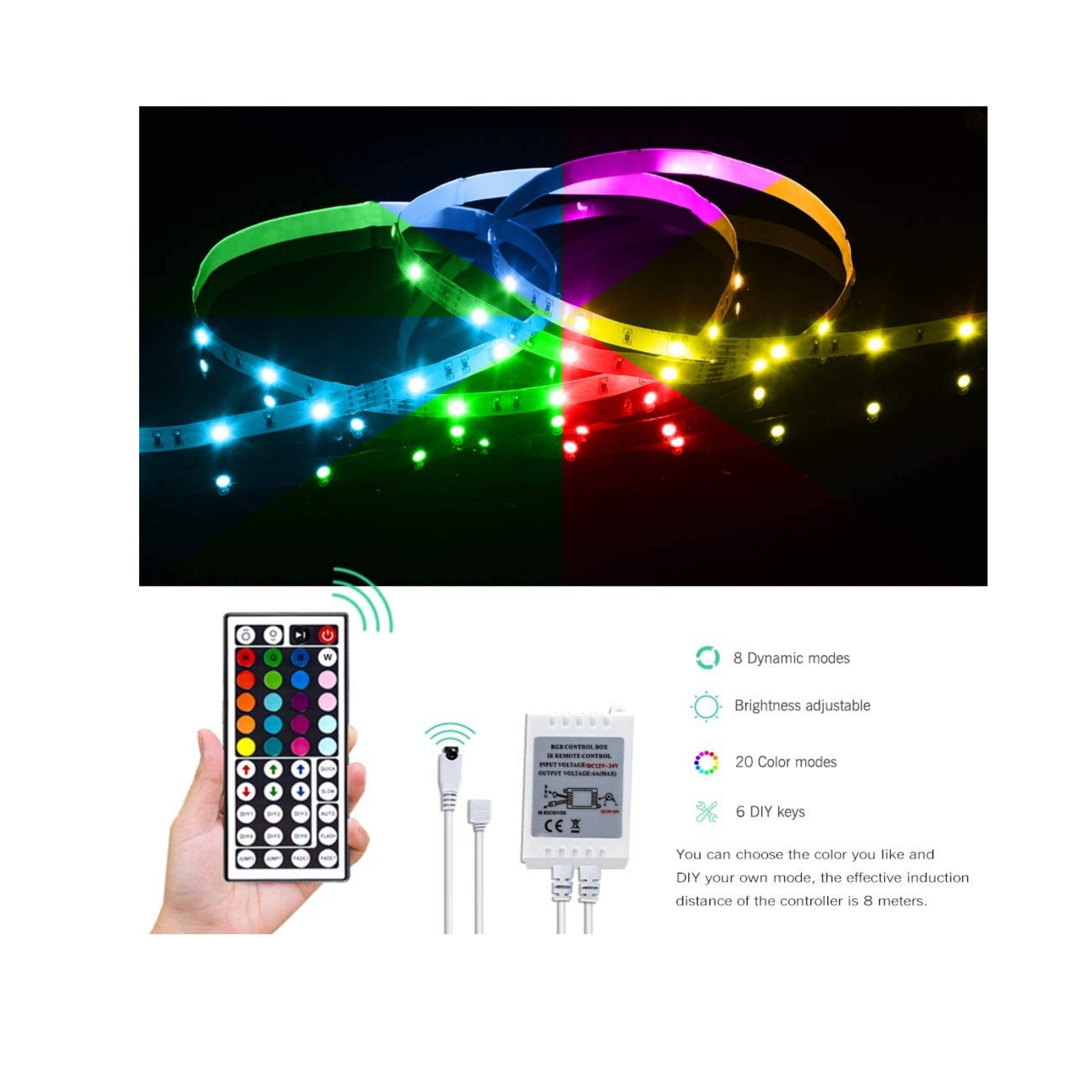 5Meter RGB LED Strip  W/44Key IR Remote - Light52.com