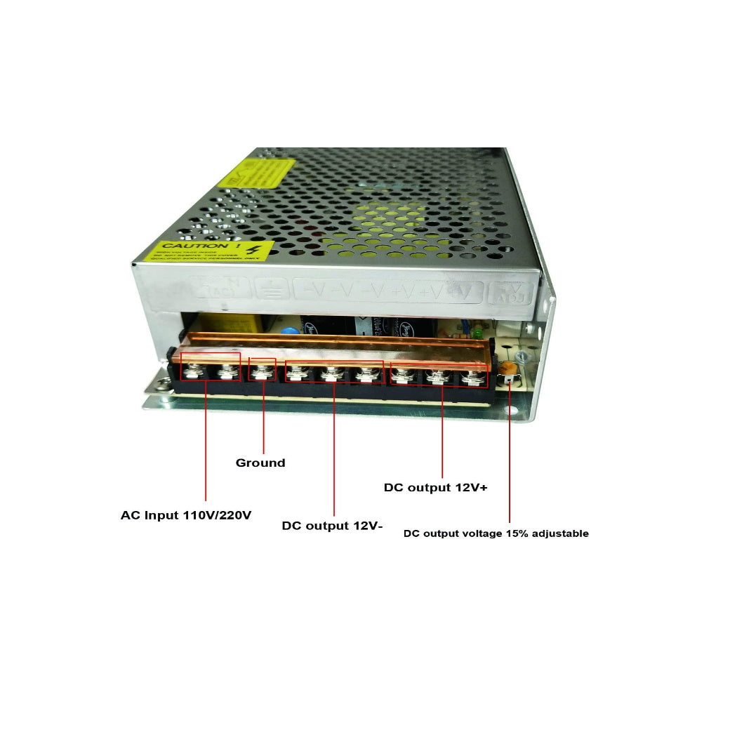 Strip Light Power Suppy 240W 20AMP Light52.com "power supply converter 220v to 110v" "input 220/240v output 110v/120v" "power supply input 100-240v output 12v" "power supply 110vdc output" "220v to 110v converter" "240v to 12v power supply"