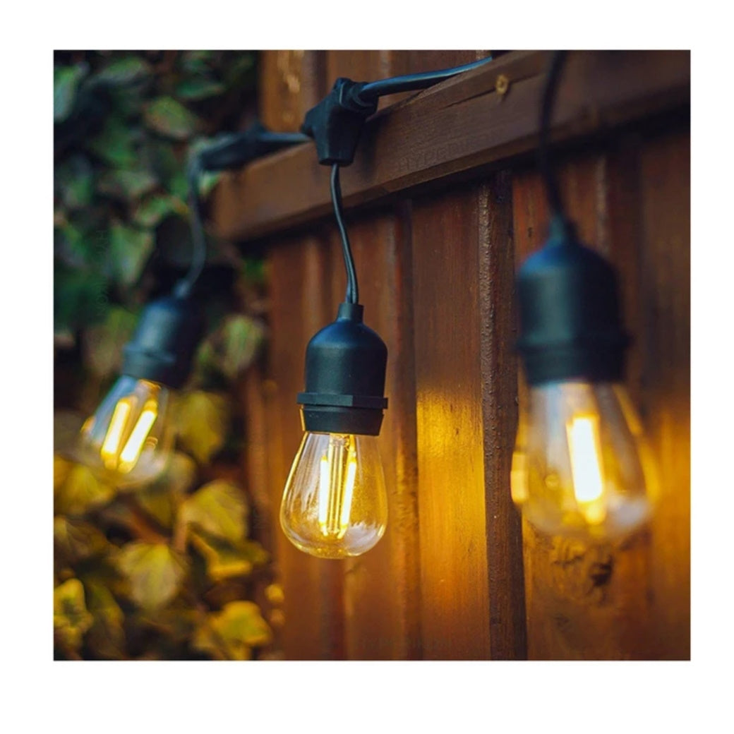 Linus Led String Light LED String Light Vintage 48ft 15Bulbs 2Watt S14