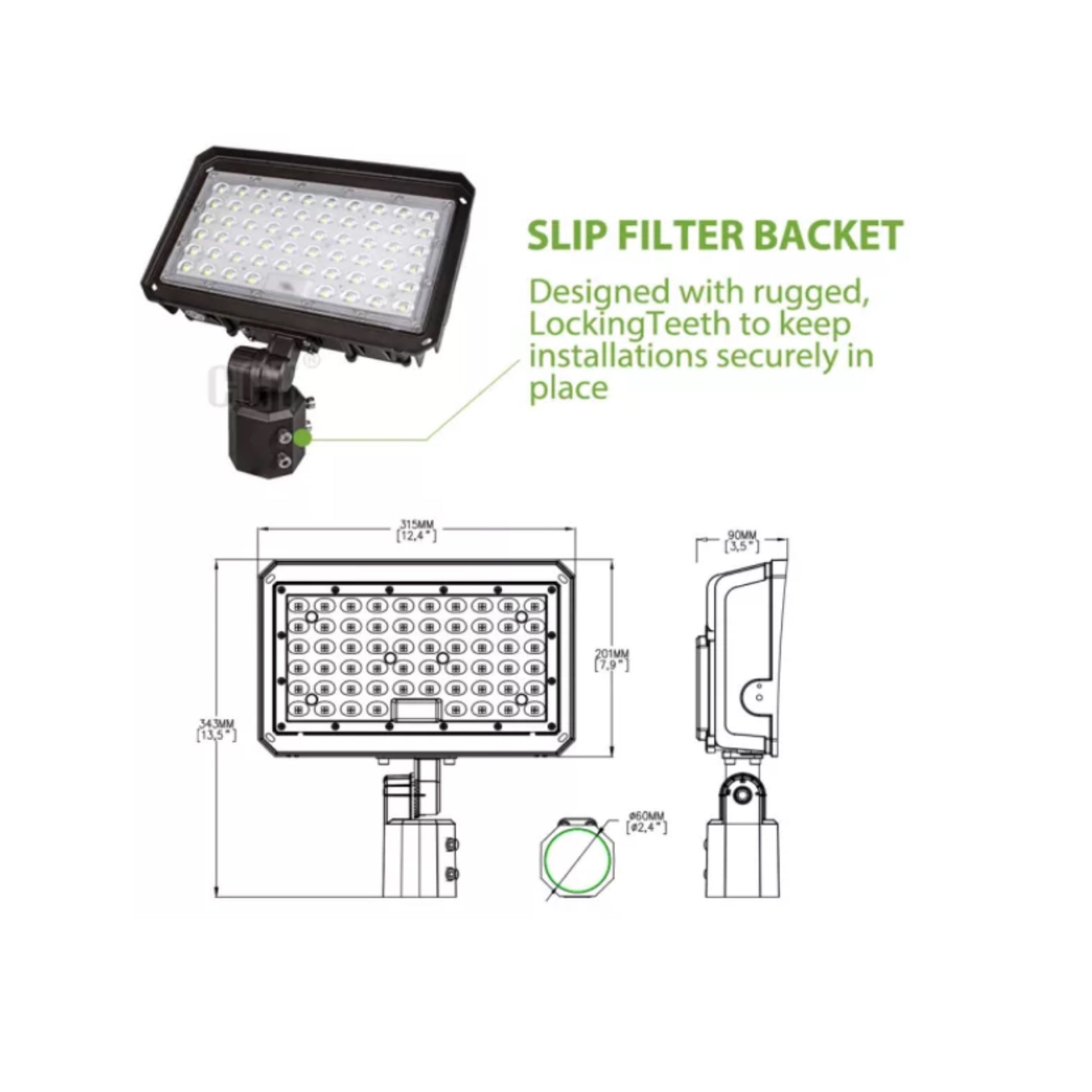 Flood Light Slip Mount Photocell Dusk~Dawn 100W LED - Light52.com