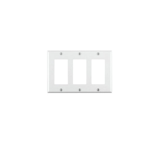 Leviton 80411-NW 3Gang Plates - Light52 - LED Lighting Electrical Suppliers