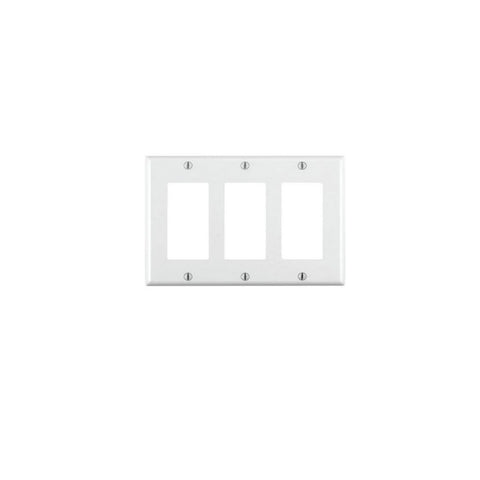 Leviton 80411-NW 3Gang Plates - Light52 - LED Lighting Electrical Suppliers