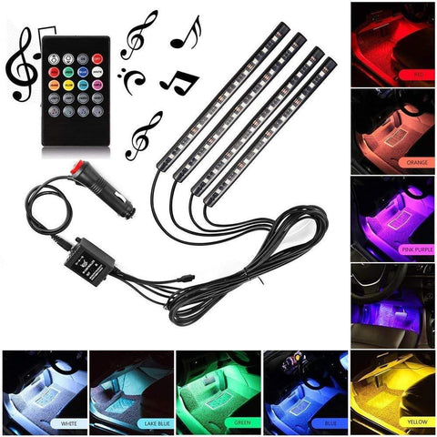 Truck/Car LED Interior Strips RGB Remote+Charger - Light52.com