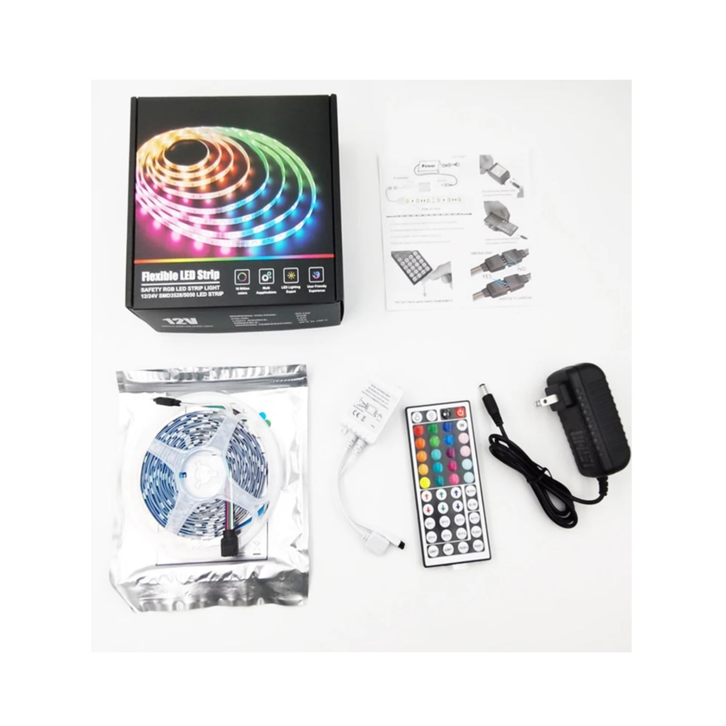 5Meter RGB LED Strip  W/44Key IR Remote - Light52.com