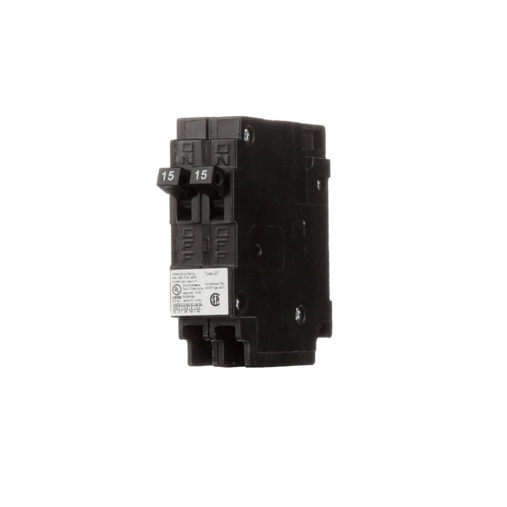 Q1515NC - Siemens Tandem 15/15 Amp Single Pole Circuit Breaker Light52.com "siemens tandem 15 amp breakers" "siemens tandem 15 amp breaker arc fault" "siemens 15a 1 pole 120v twin type q breaker" "siemens eq breaker compatibility chart" "siemens 15 amp space saver" "siemens 20 amp space saver breaker" "siemens tandem 20 amp breaker" "siemens 20a 1 pole 120v twin type q breaker"