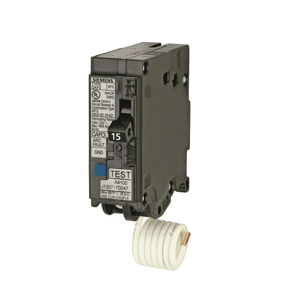 Siemens QA115AFCCSA 15-Amp Single Pole Arc Fault AFCI Breaker 